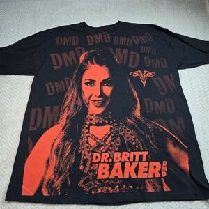 AEW Dr Britt Baker DMD Graphic T-Shirt Mens XXLAll Over Print Wrestling Tee